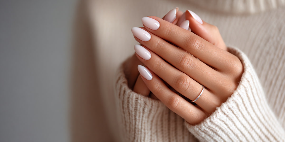 Cloud Dancer manikúra 2026, jemné mliečne nechty vhodné na domácu aplikáciu