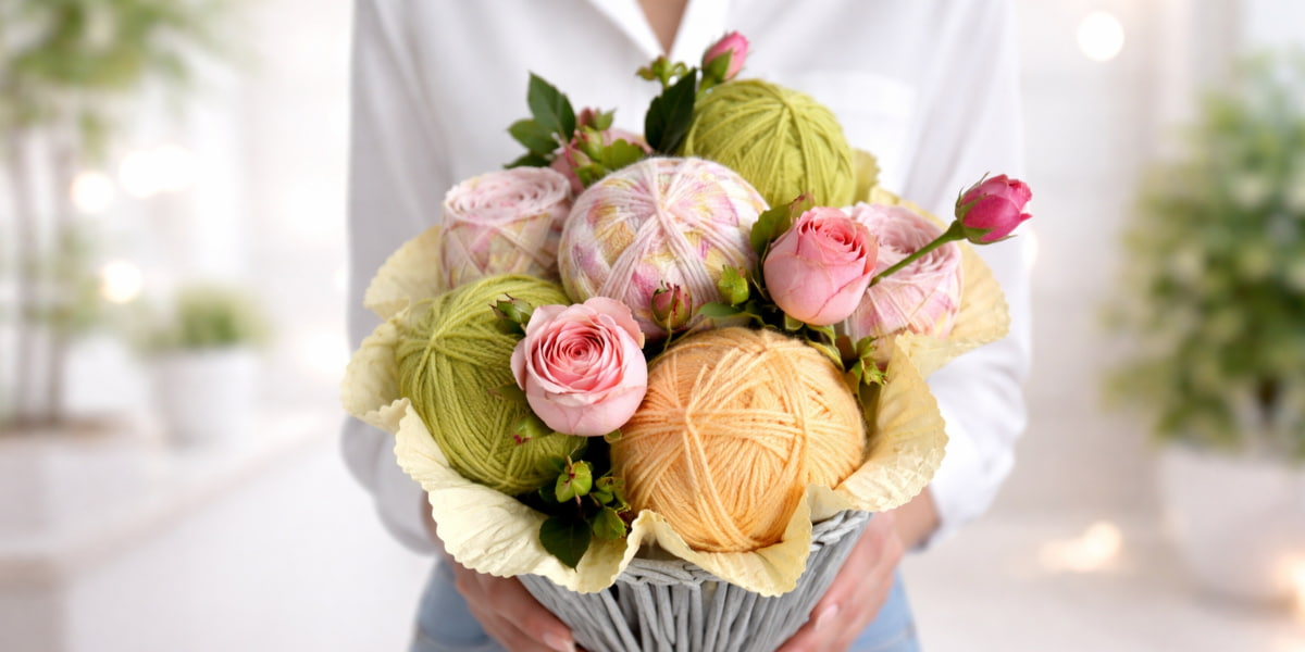 Darčeková kytica z vlny ako originálny darček pre ženu