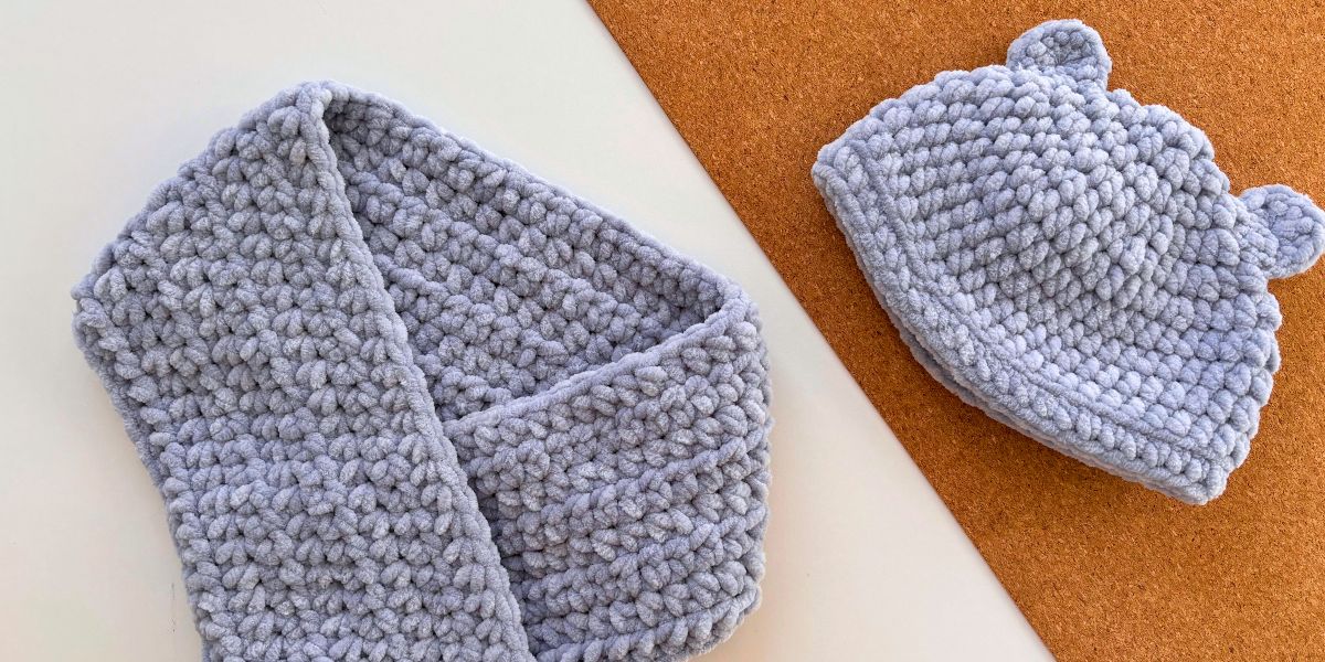 Háčkovaná čiapka a nákrčník pre deti