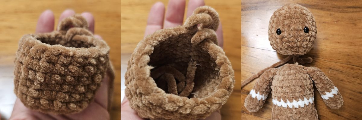 Háčkovaný perníček z priadze Natana – vianočná ozdoba HLAVA