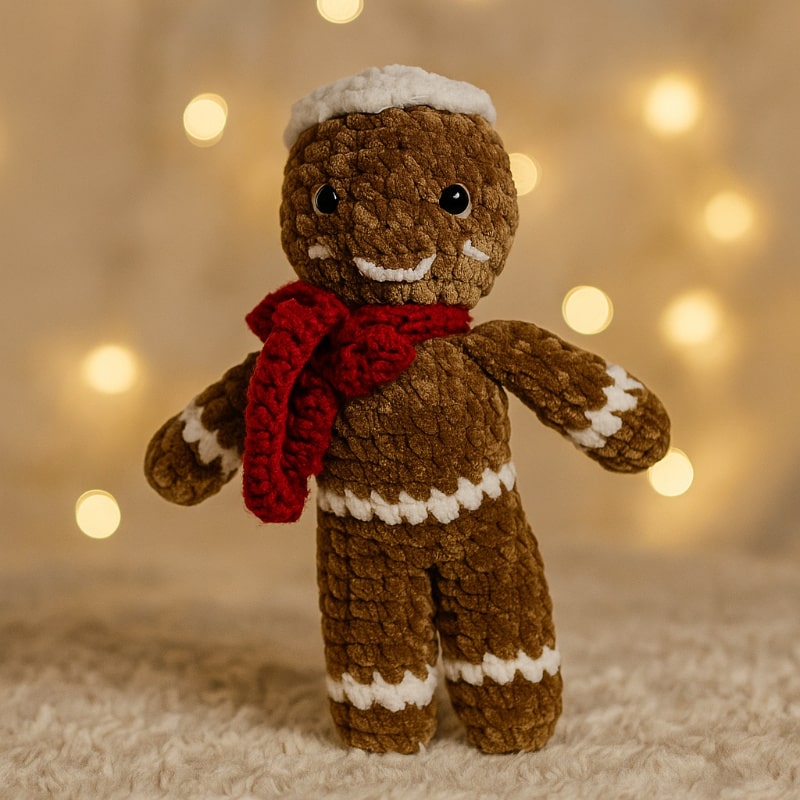 Háčkovaný perníček z priadze Natana – vianočná ozdoba