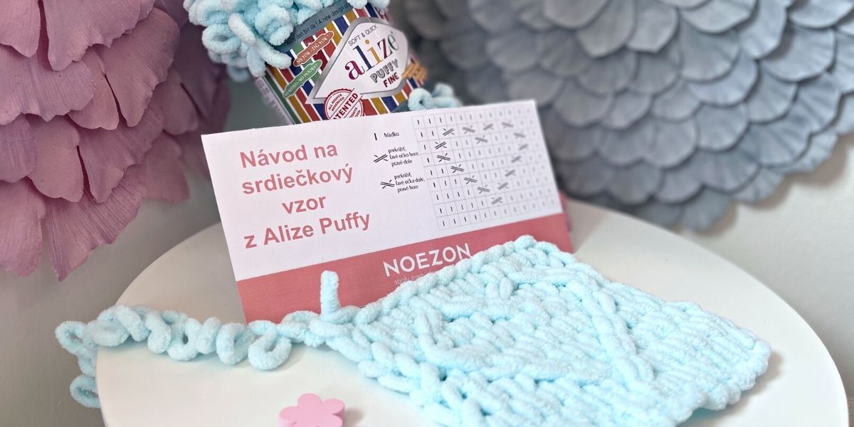 Ako na srdiečkový vzor z Alize Puffy