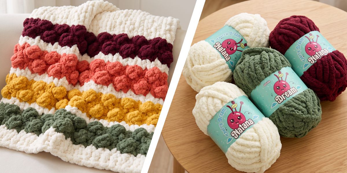Natana Dream deka - guličkový vzor (Bobble stitch)