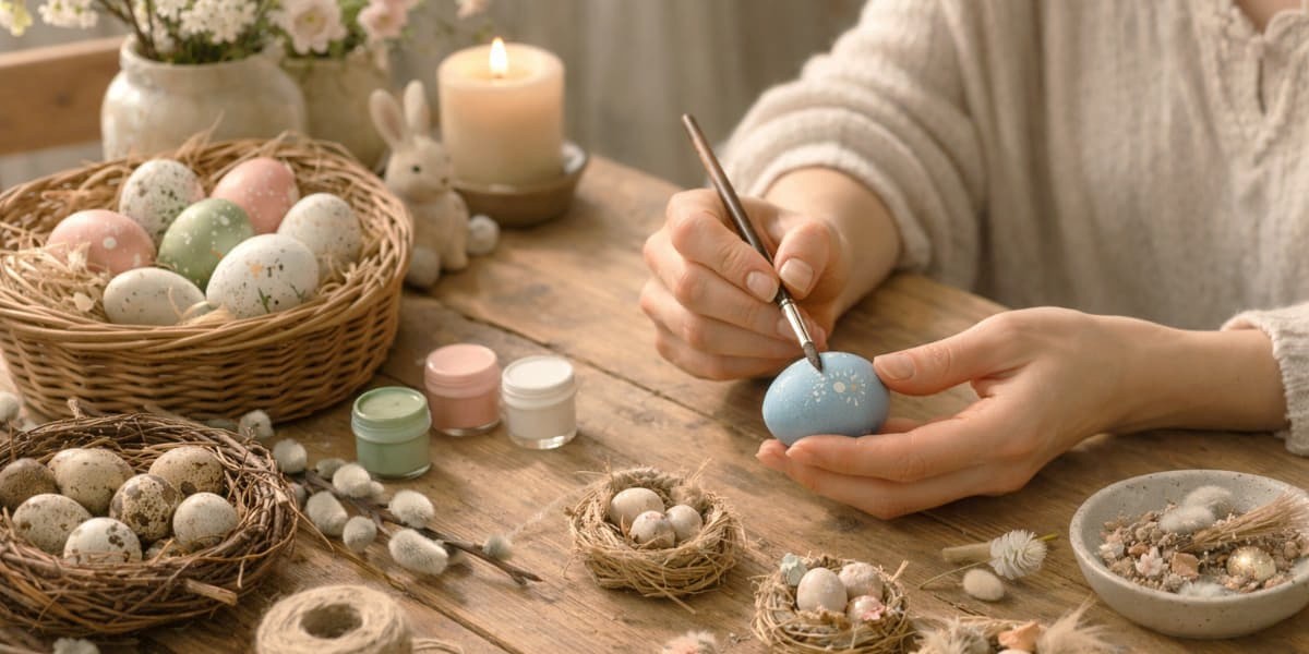 Handmade veľkonočné dekorácie do interiéru z prírodných materiálov