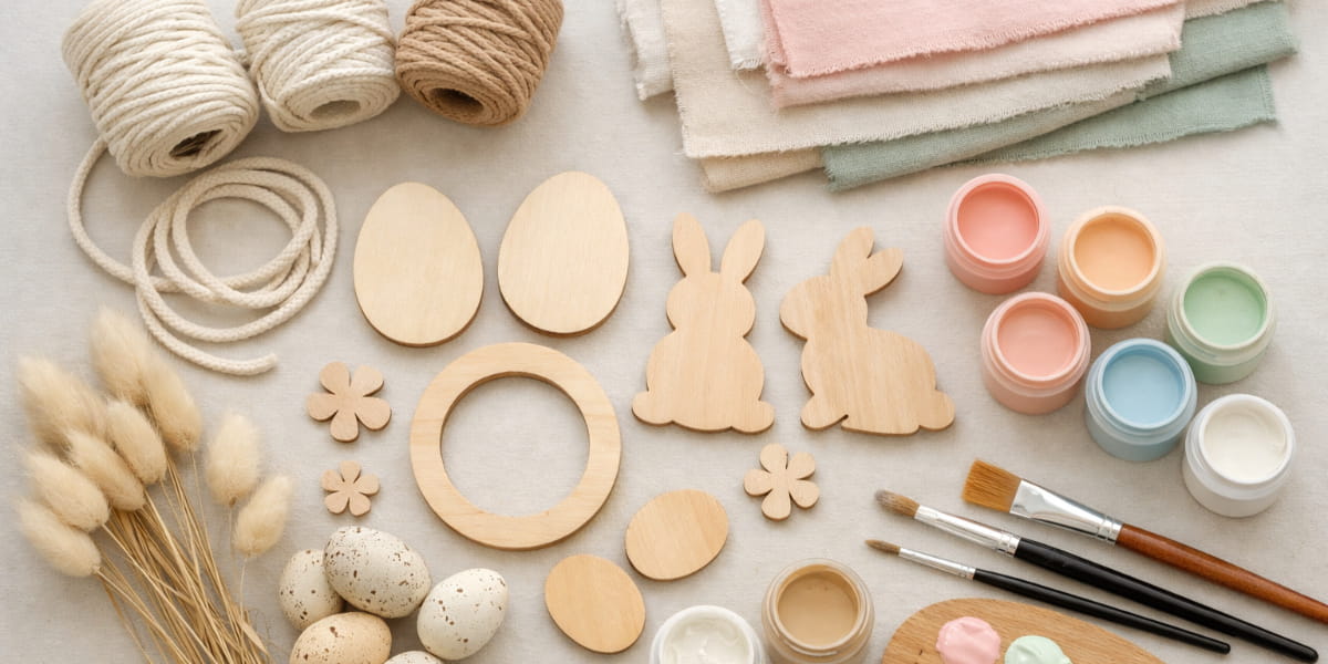 Veľkonočné tvorenie z dreva a prírodných materiálov