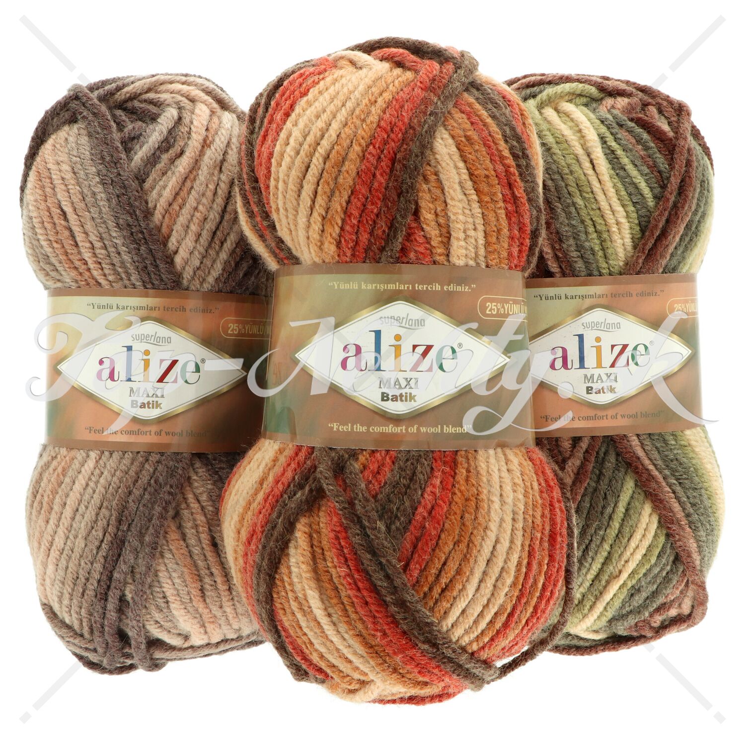 Alize SuperLana Midi Ombre Batik 7272 - Matassa 300g (570m) 25% Lana 75% Acrilico - Peso Aran