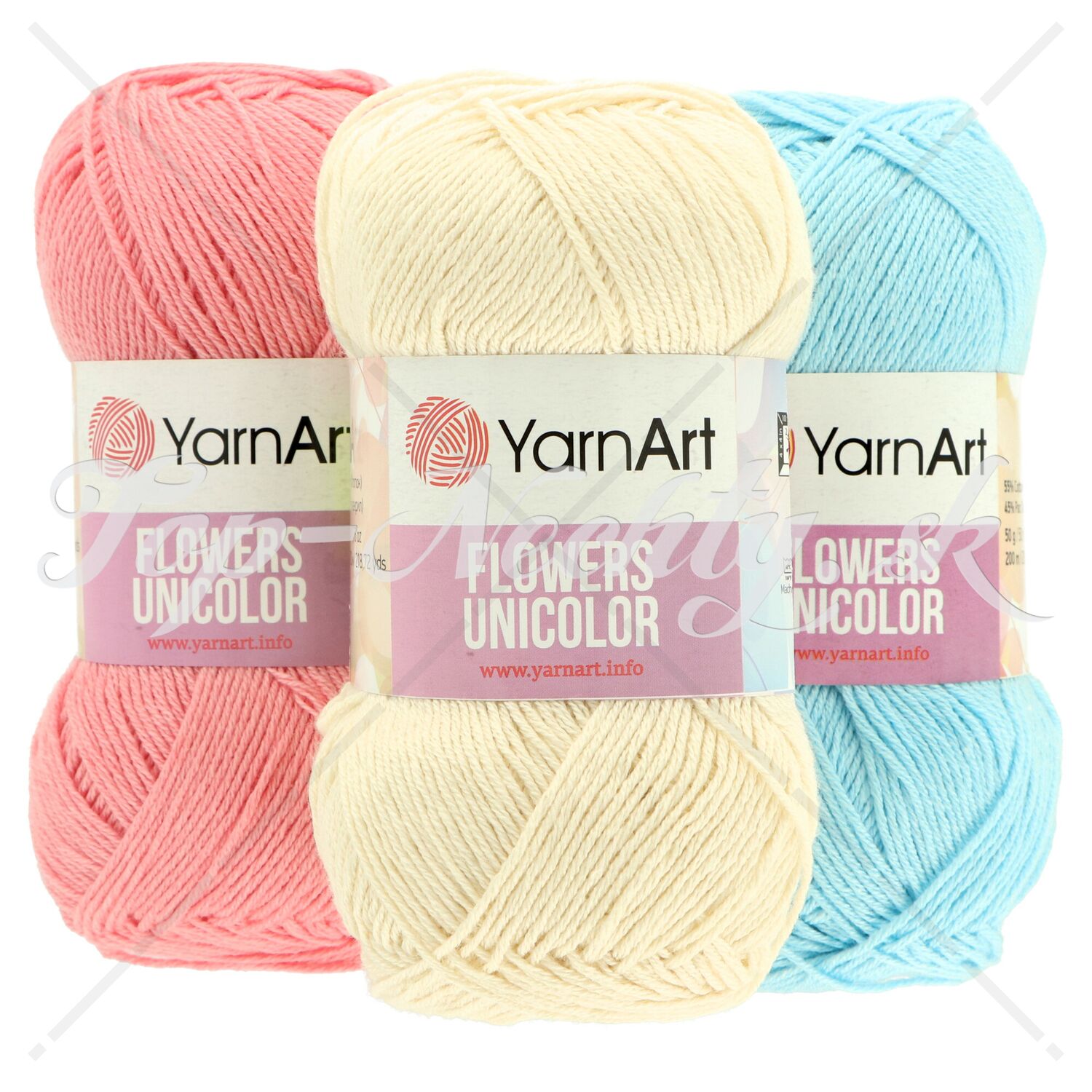 Yarnart Flowers Unicolor - Knitting Yarn Red - 738