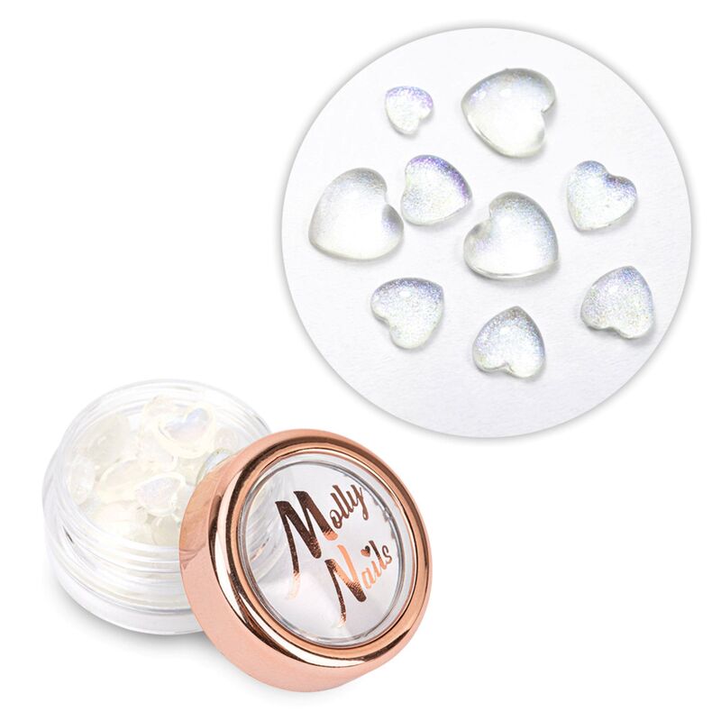 3D srdiečka na zdobenie nechtov Nr.1 Molly Nails 40ks