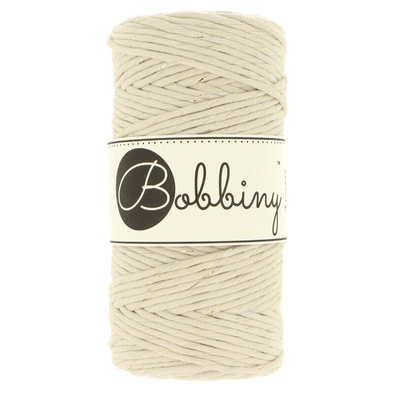 Bobbiny Macrame Cord Shiny Cashmere Beige 3 mm 100 m