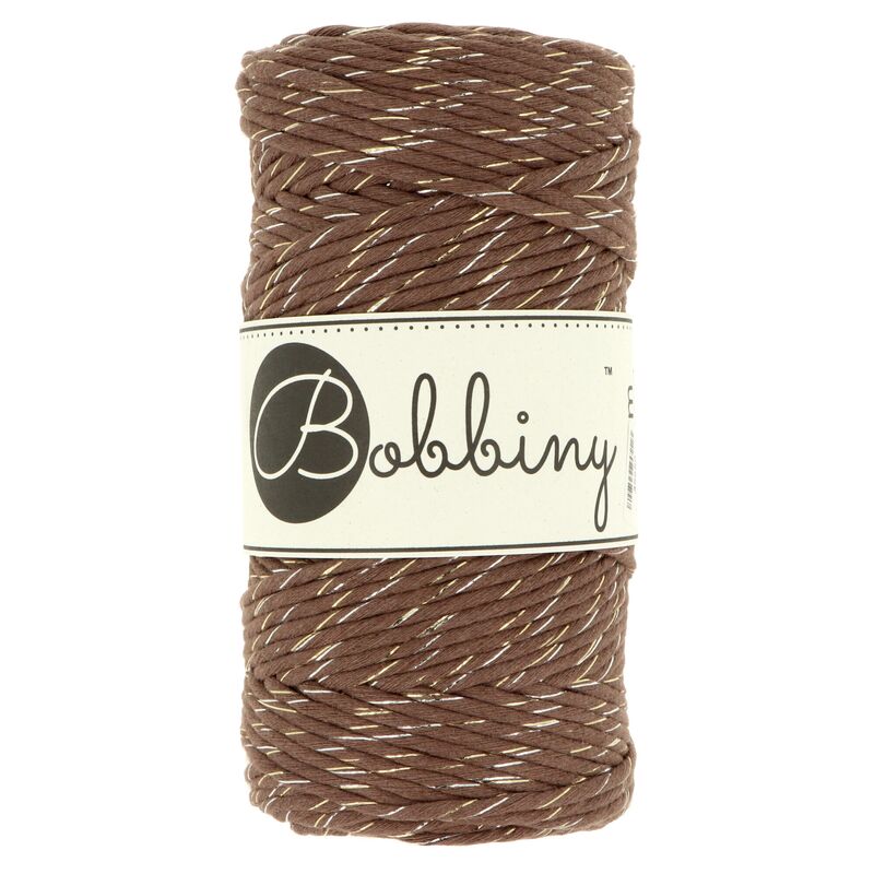Bobbiny Macrame Cord Shiny Chocolate Brown 3 mm 100 m