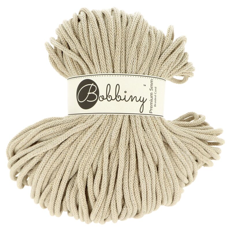 Bobbiny Premium  Shiny Cashmere Beige 5 mm 100 m