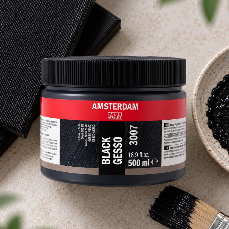 Čierne gesso Amsterdam 500 ml – podkladový náter na maľovanie
