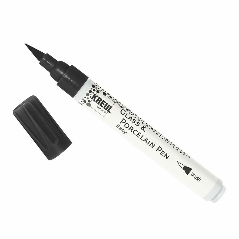 Čierne pero na sklo a porcelán KREUL Easy brush