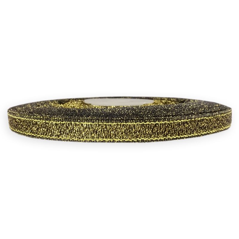 Čierno zlatá brokátová stuha 7004 6 mm 32 m