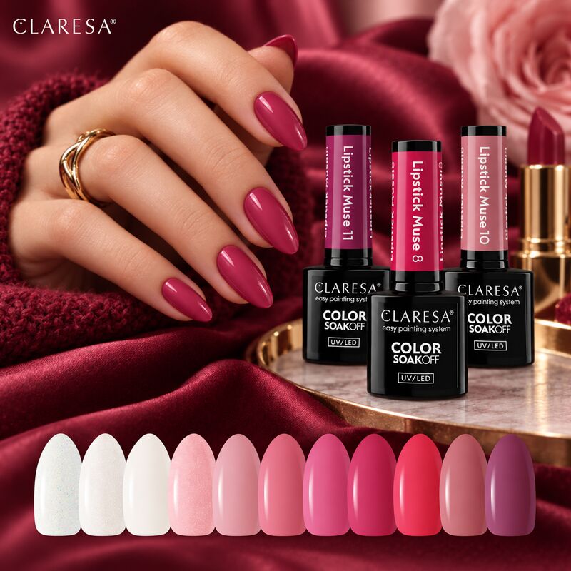 CLARESA hybridný gél lak 5g Lipstick Muse - limitovaná edícia