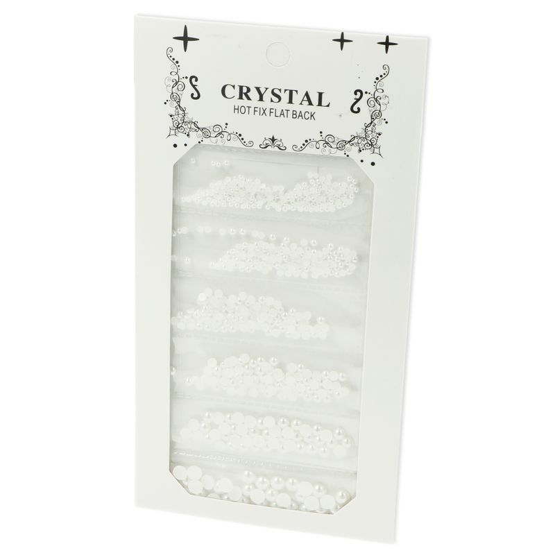 Crystal sada biele perličky na nechty