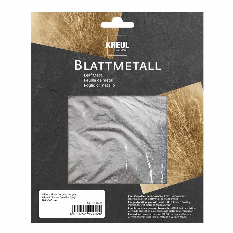 Dekoračná metalická fólia KREUL strieborná 140 x 140mm 6ks