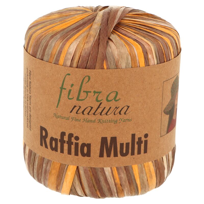 Fibra Natura Raffia Multi 117-04  hnedá so žltou