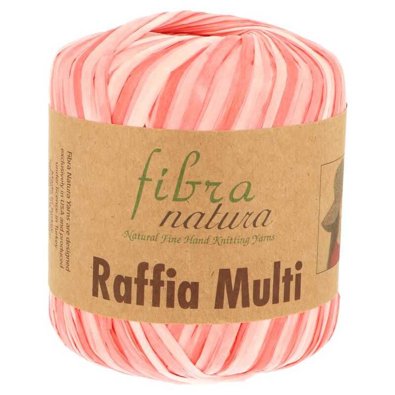 Fibra Natura Raffia Multi 117-17 lososová s bielou