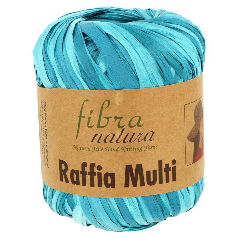 Fibra Natura Raffia Multi 117-21 modrá so svetlomodrou