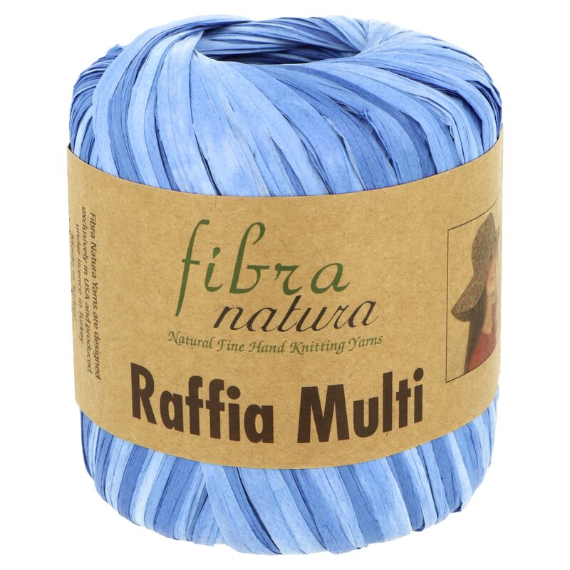 Fibra Natura Raffia Multi 117-22 tmavomodrá so svetlomodrou