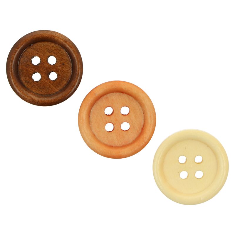 Ideal okrúhle drevené gombíky 20 mm rôzne farby 10 kusov