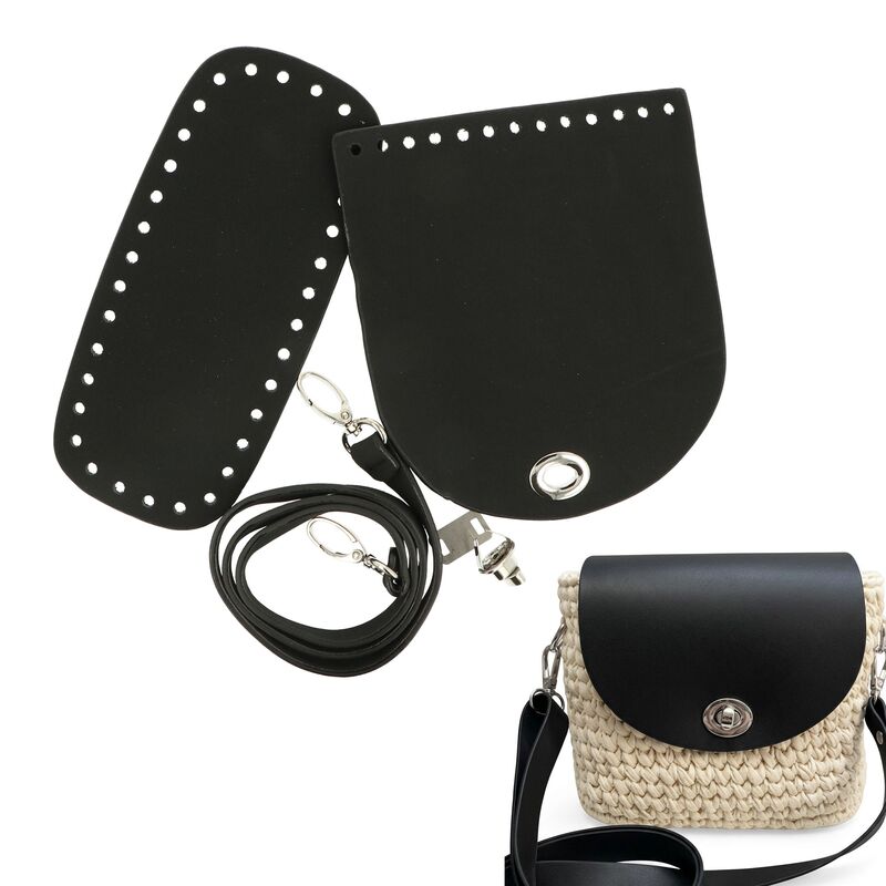 Ideal sada na crossbody kabelku 9 x 20cm čierna ekokoža