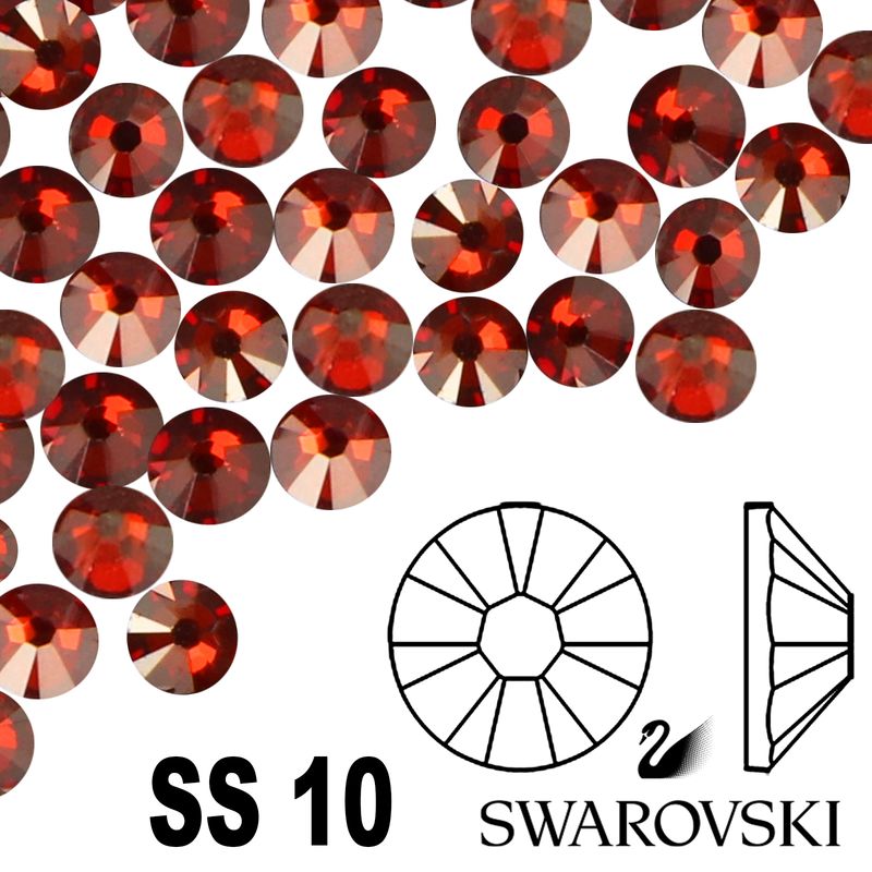 Kamienky Swarovski red magma SS10 10 ks