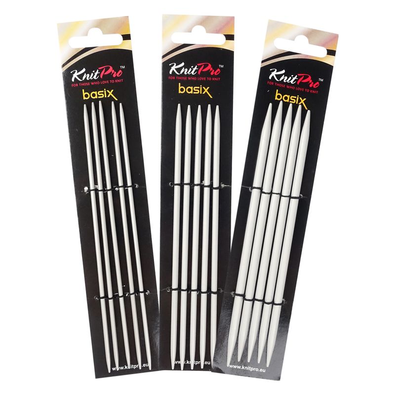 KnitPro Basix Aluminium ponožkové ihlice 15 cm