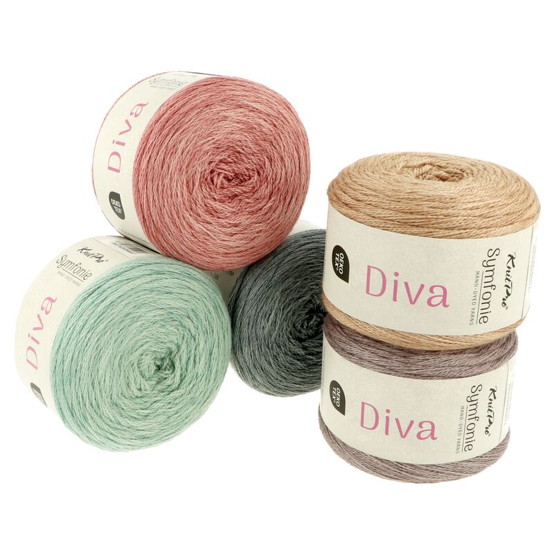 KnitPro Symfonie Yarns Diva – ručne farbená merino priadza s hodvábom 100g 780m