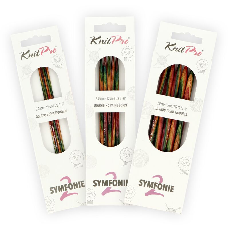 KnitPro Symfonie2 ponožkové ihlice 15cm