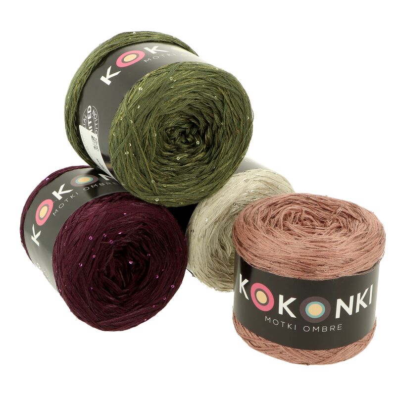 Kokonki Glow – ombré priadza s flitrami 130g 400m