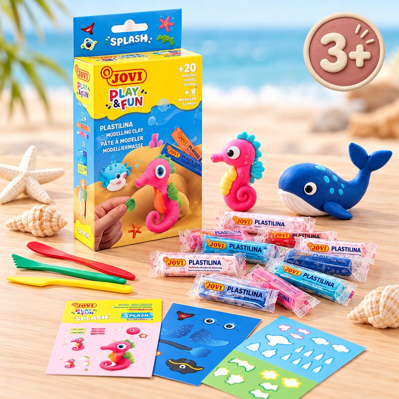 Kreatívna sada s rastlinnou plastelínou JOVI Play&Fun Mini Splash – morské zvieratká