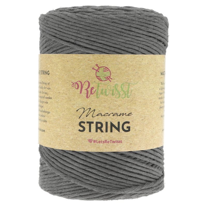 Macrame String 06 tmavá sivá  2 mm 300 m
