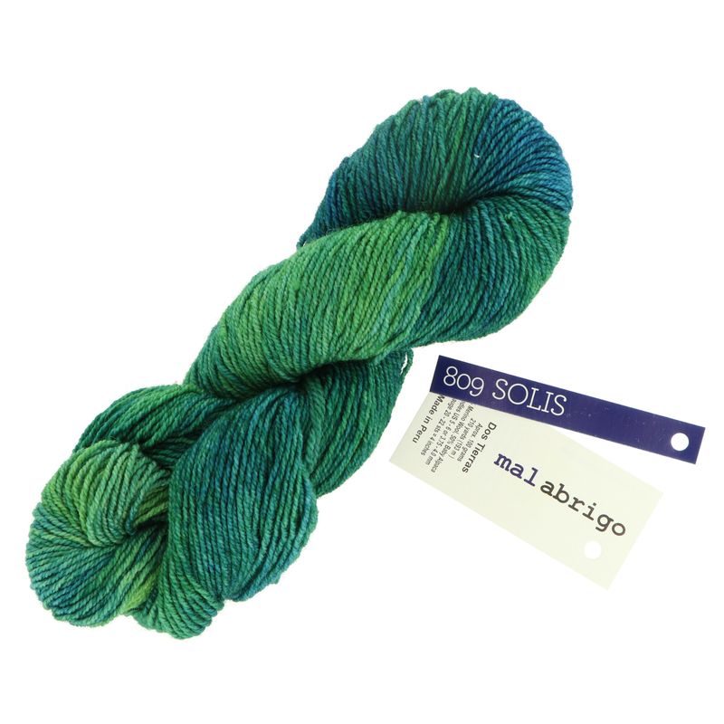 Malabrigo Dos Tierras Solis 809 modro zelená