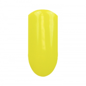 UV gél je nanesený na mliečny tip. Je výraznej žlto zelenej farby. Jemne neónový. 