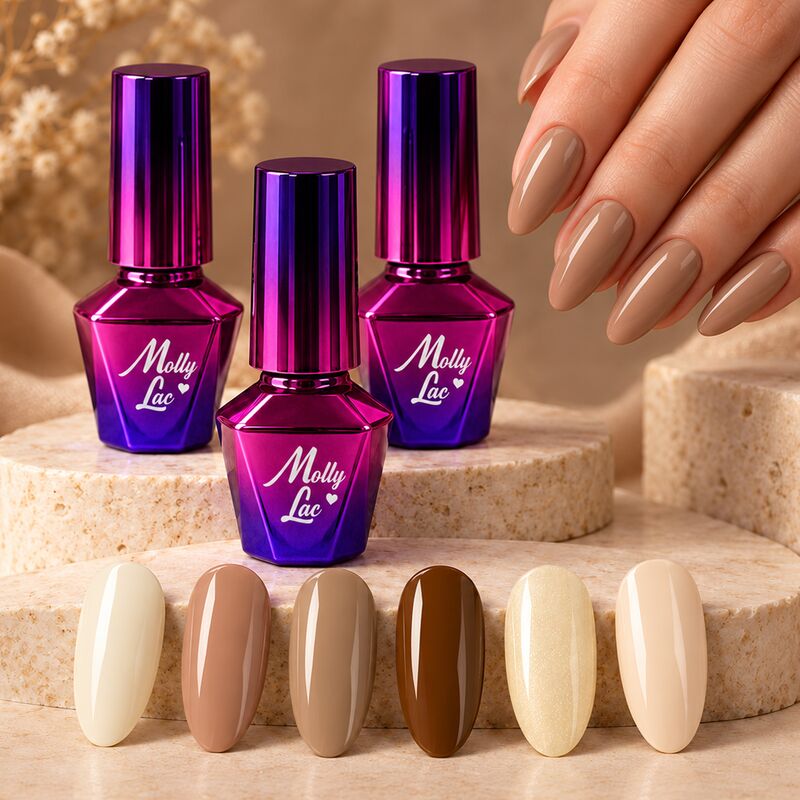 Molly Lac hybridný gél lak 5ml Chocolate – rôzne odtiene