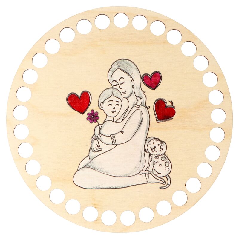 Natana drevené dno na košík Mama a dieťa 15cm