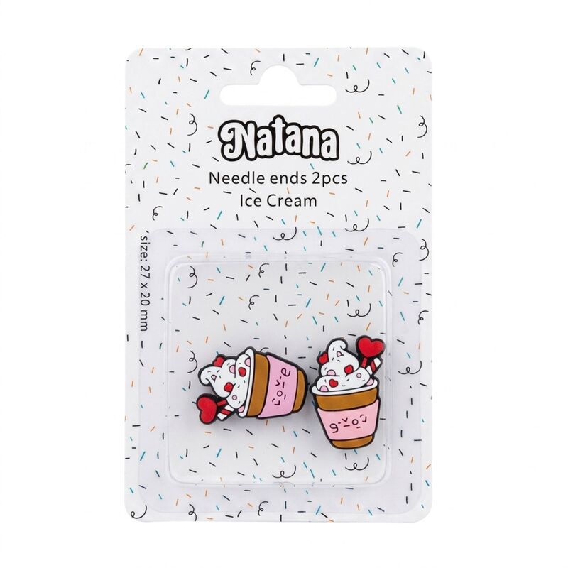 Natana koncovky na ihlice Ice cream 2kusy