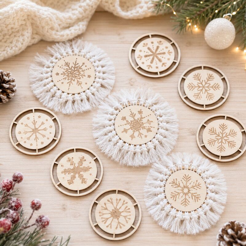 Natana macrame ozdoba snehová vločka sada 10kusov
