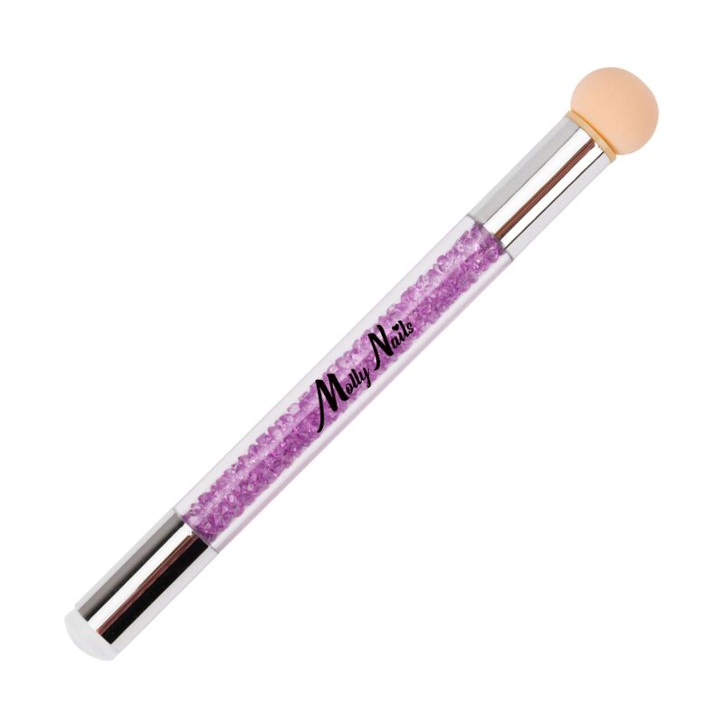 Obojstranný štetec s hubkou na ombré Molly Nails fialový
