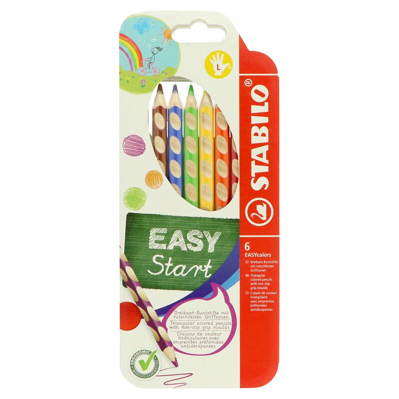 Pastelky trojhranné pre ľavákov Stabilo Easy Colors 6ks