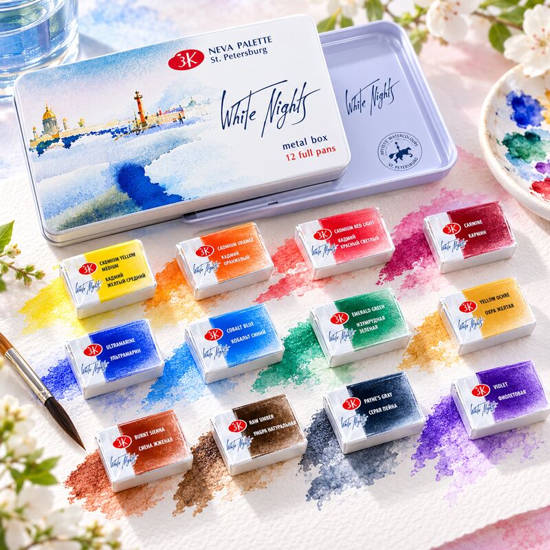 Profesionálna akvarelová farba White Nights St. Petersburg 2,5 ml – rôzne odtiene