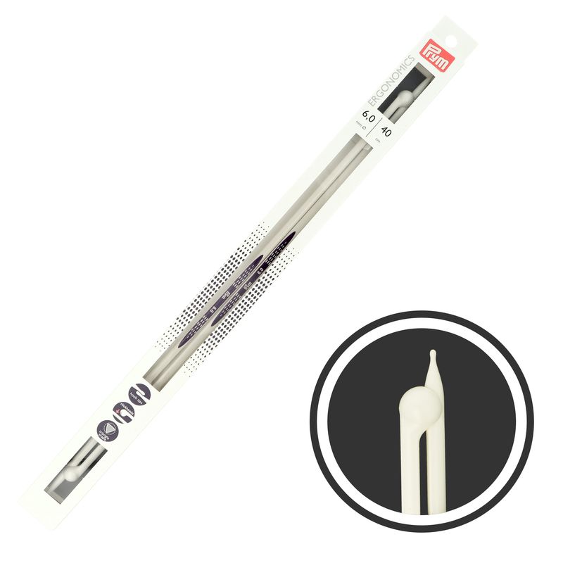 Prym rovné ergonomické ihlice na pletenie 40 cm 6 mm