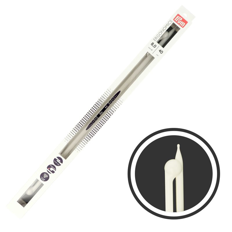 Prym rovné ergonomické ihlice na pletenie 40 cm 8 mm
