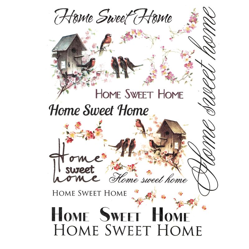 Ryžový papier vtáčie búdky a home sweet home A4