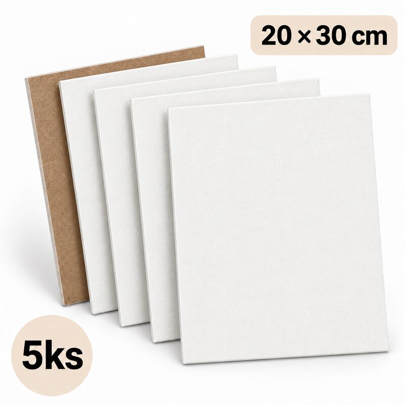 Sada maliarskych plátien na lepenke 5ks, 20×30cm, 3mm