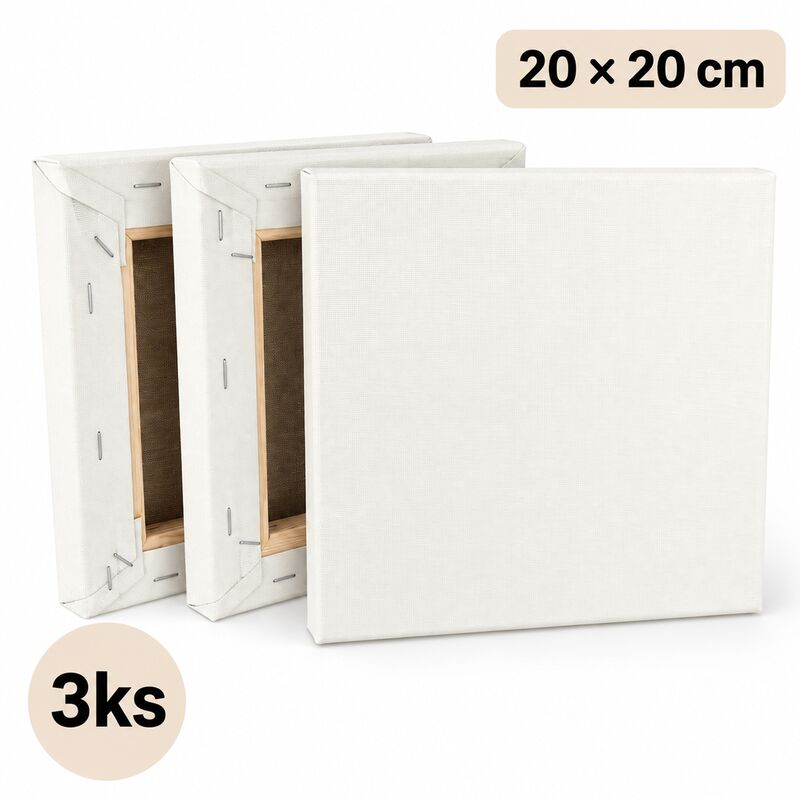 Sada maliarskych plátien na ráme 3ks, 20×20cm, 320g/m²