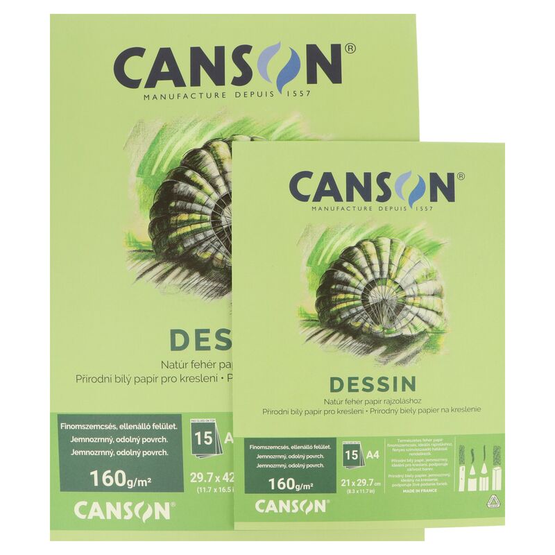 Skicovací blok CANSON Dessin 160g/m², 15 listov – rôzne veľkosti