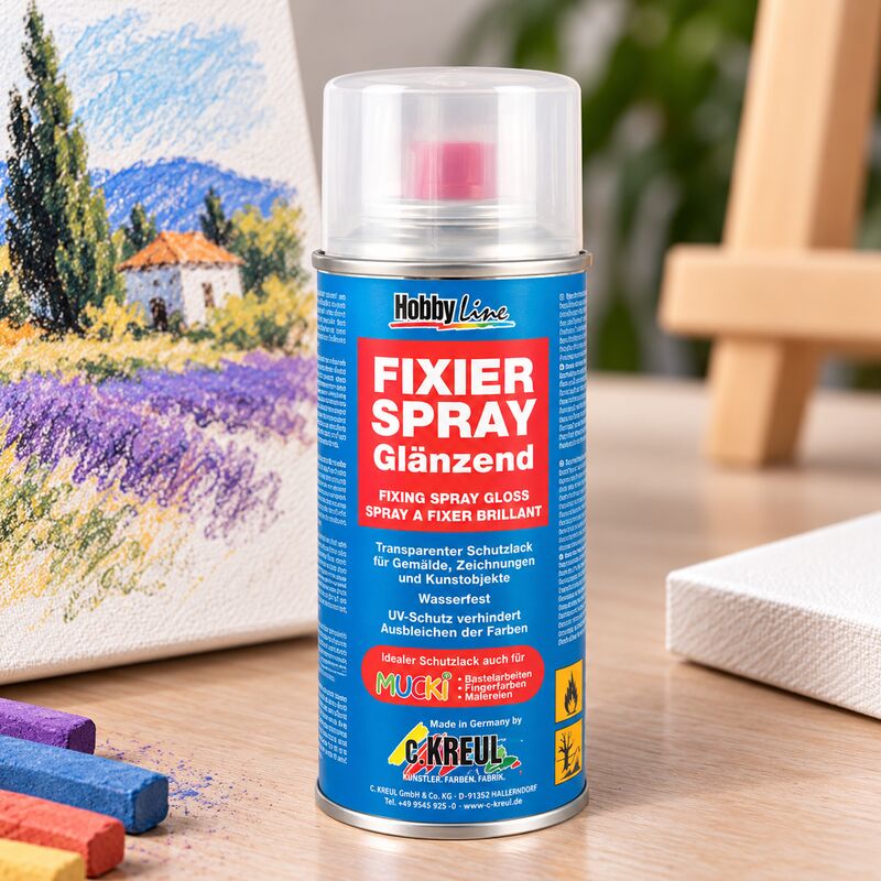 Univerzálny, záverečný, lesklý lak v spreji na maľby KREUL 150 ml